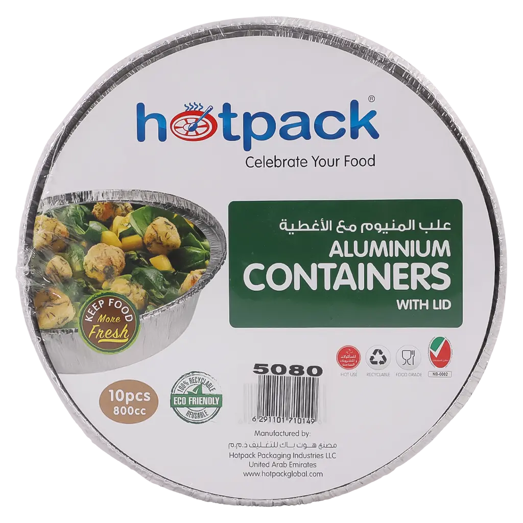 Hotpack Aluminum Round Container 10Pcs 800ml - view 1