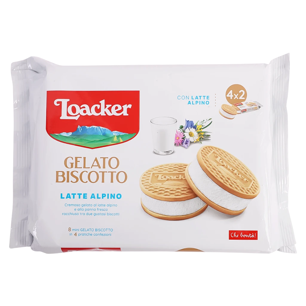 Loacker Ice Cream Sandwich Alpine Milk 2 pcs 4 sachets 264 gm