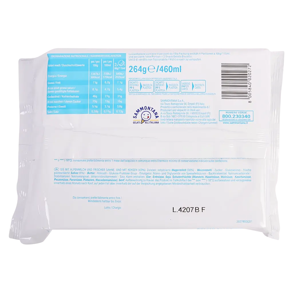 Loacker Ice Cream Sandwich Alpine Milk 2 pcs 4 sachets 264 gm - view 2