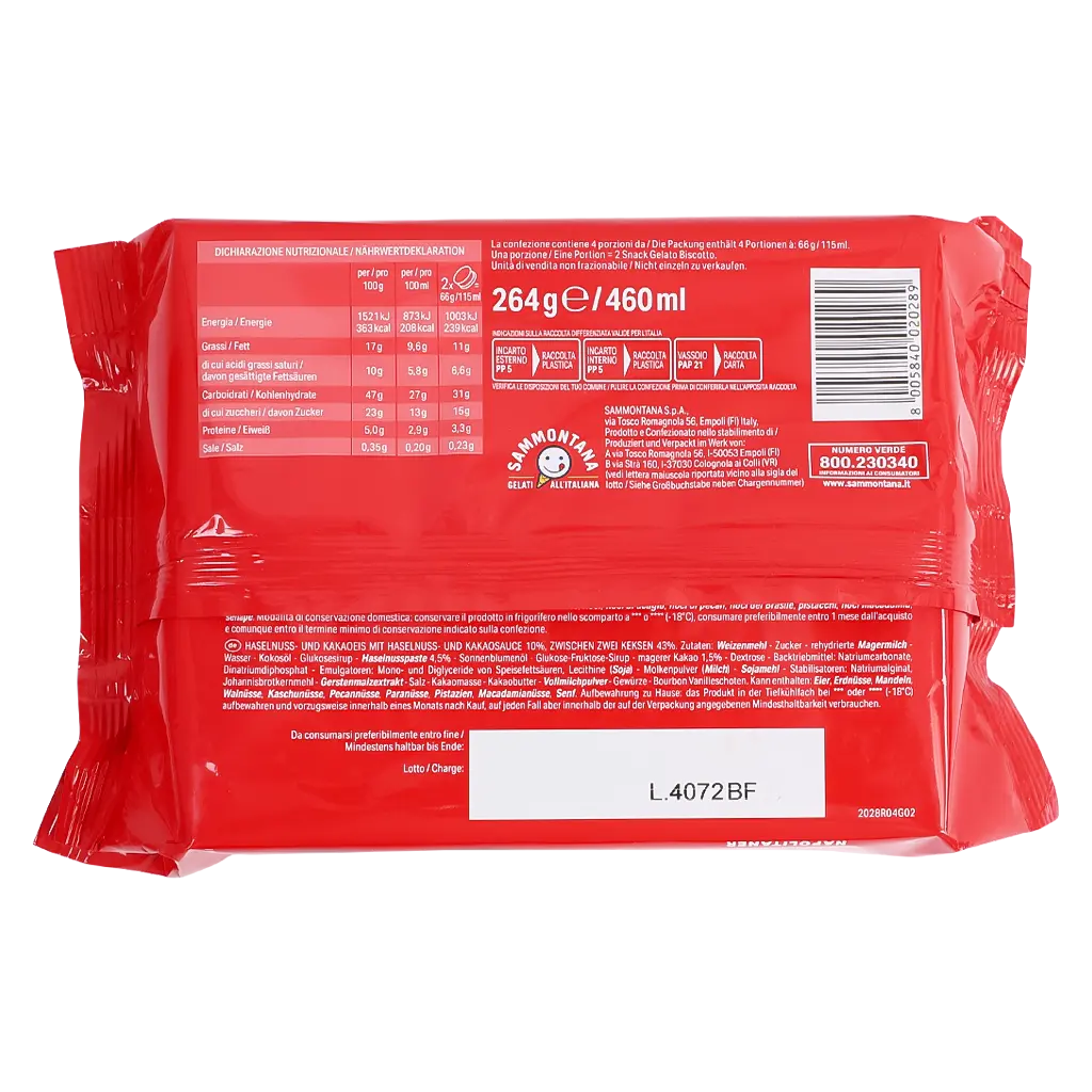 Loacker Ice Cream Sandwich Napolitaner 2 pcs 4 sachets 264 gm - view 2