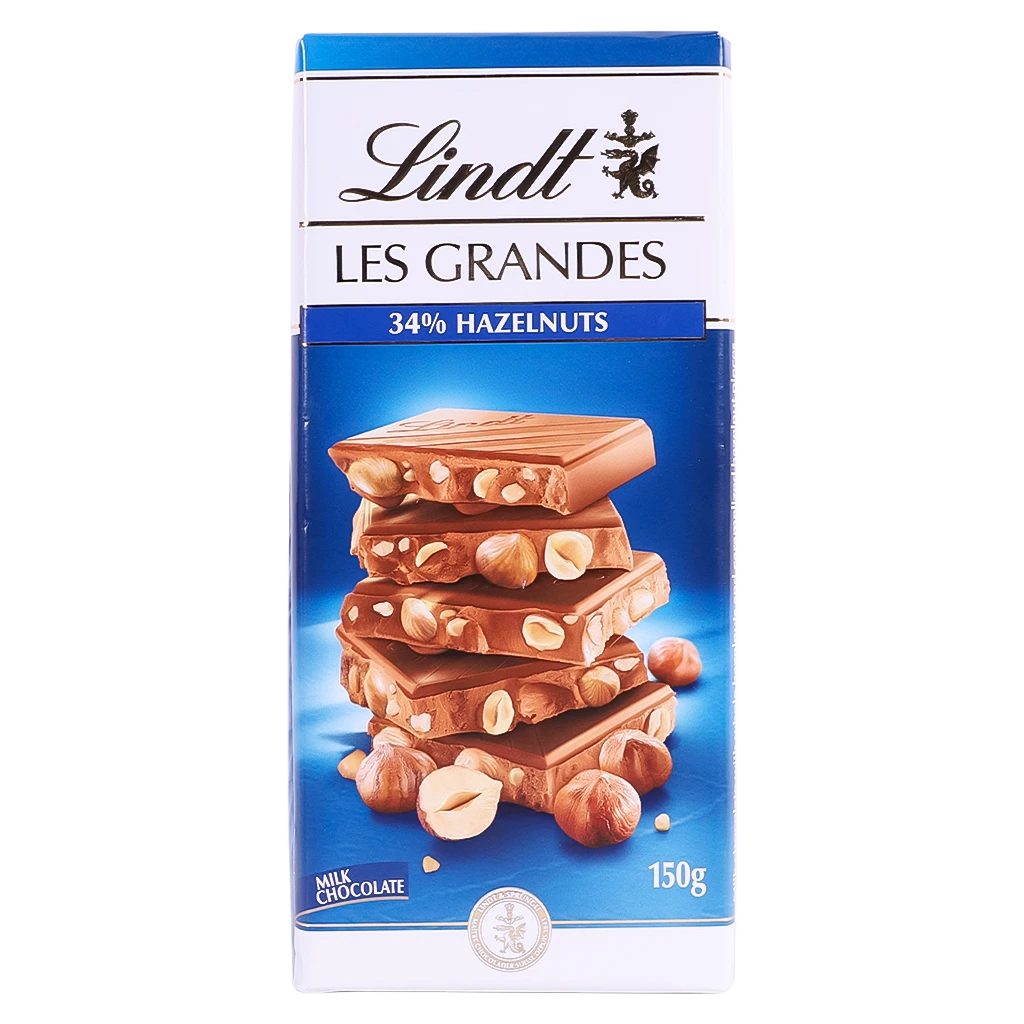 Lindt Les Grandes Milk Chocolate with Hazelnut 150 gm