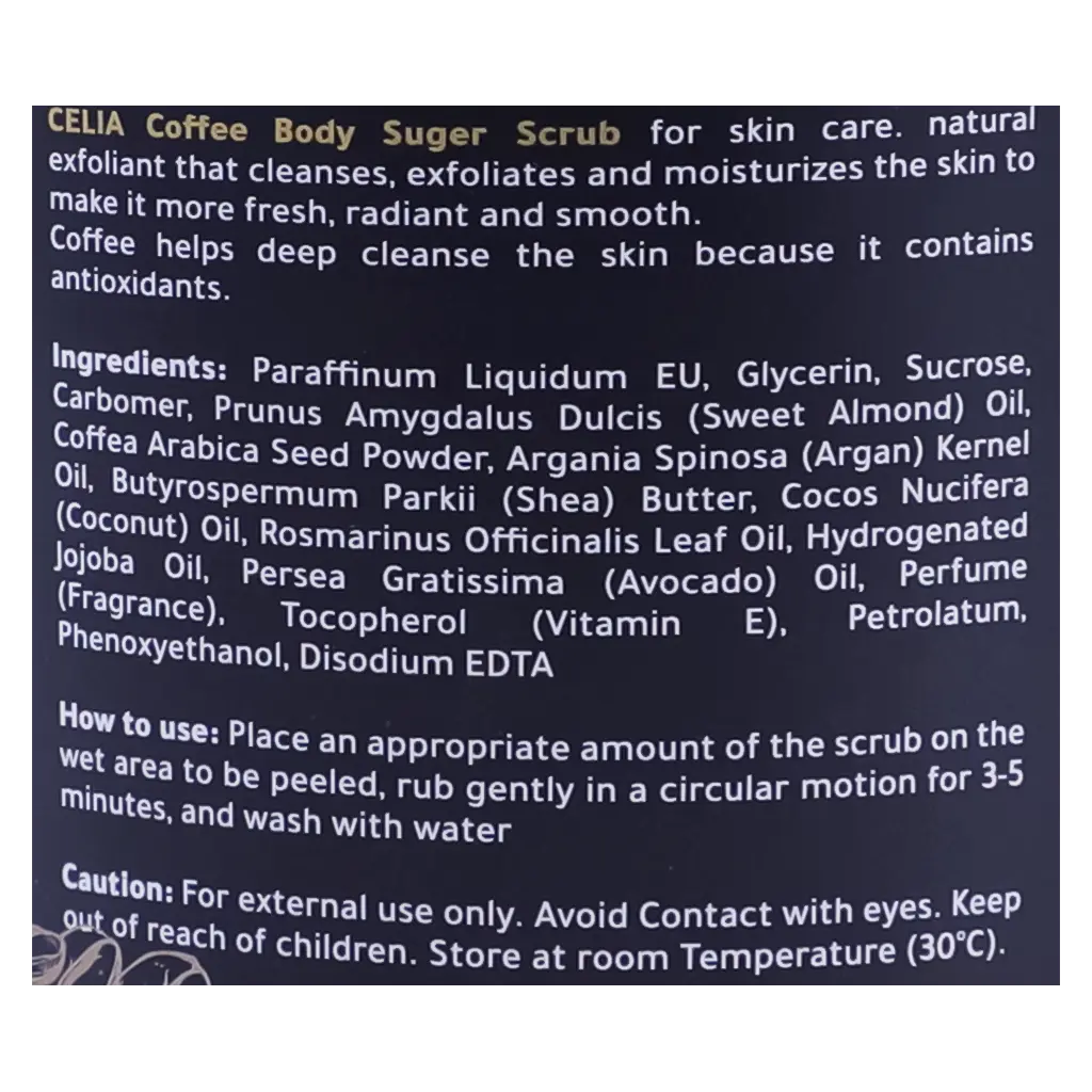 Celia Coffee & Almond Oil Body Oil Sugar Scrub 600 gm - view 4