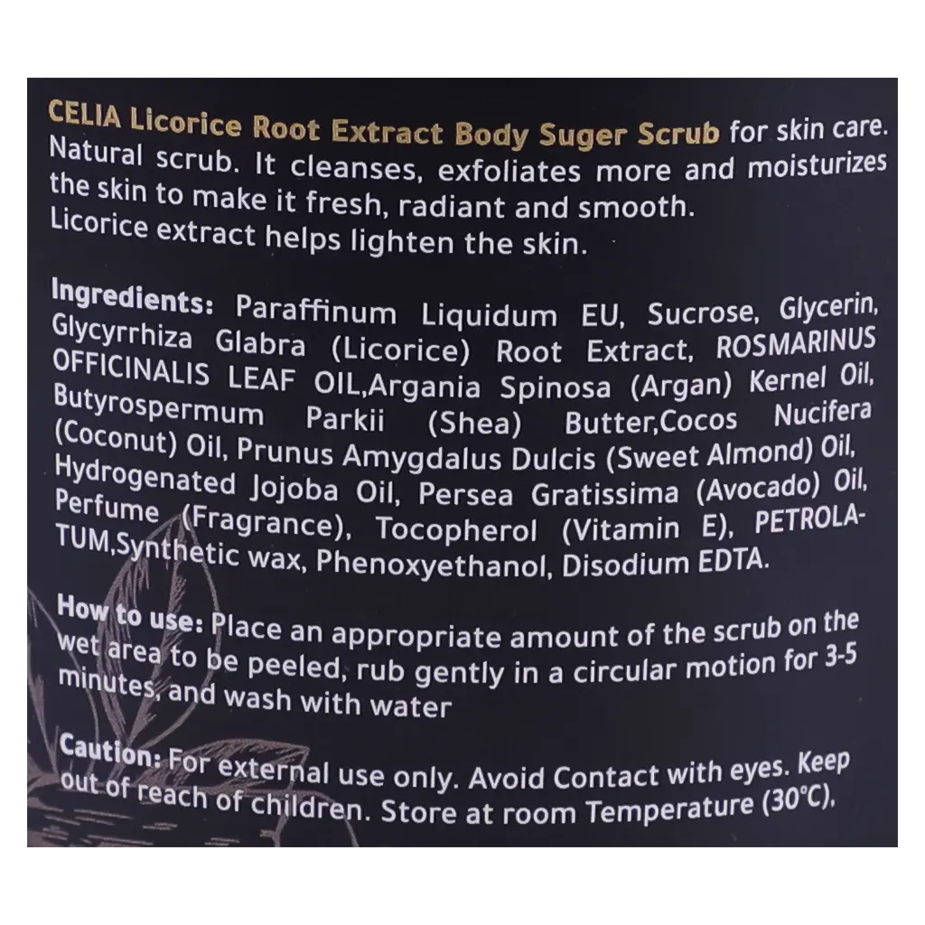 Celia Body Sugar Scrub Licorice Root Extract 600 gm - view 4