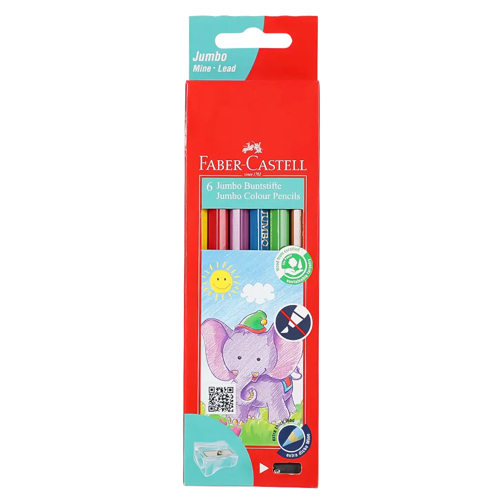 Faber Castell Pencils Color Jumbo 6 Colors - view 1