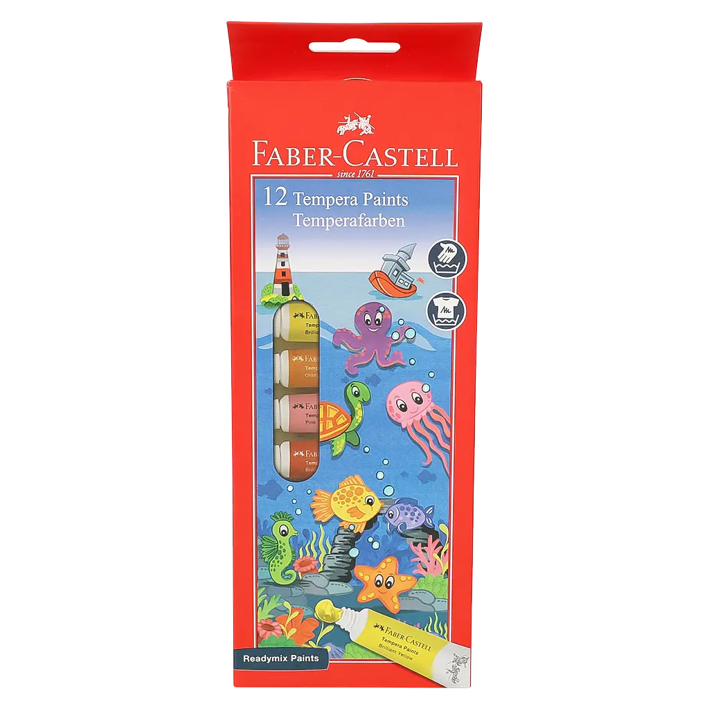 Faber Castell Tempera Paints Watercolors 12 pcs 9 ml  - view 1