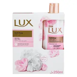 Lux Shower Gel Soft Rose With puff 250 ml