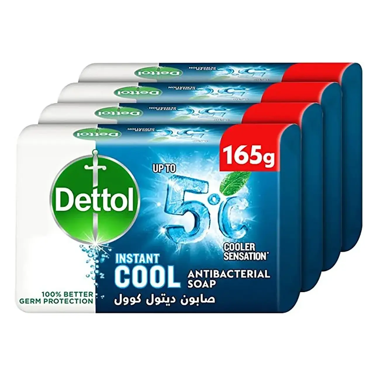 Dettol Cool Bathing Soap Bar Menthol And Eucalyptus 165 gm Pack Of 4 - view 1