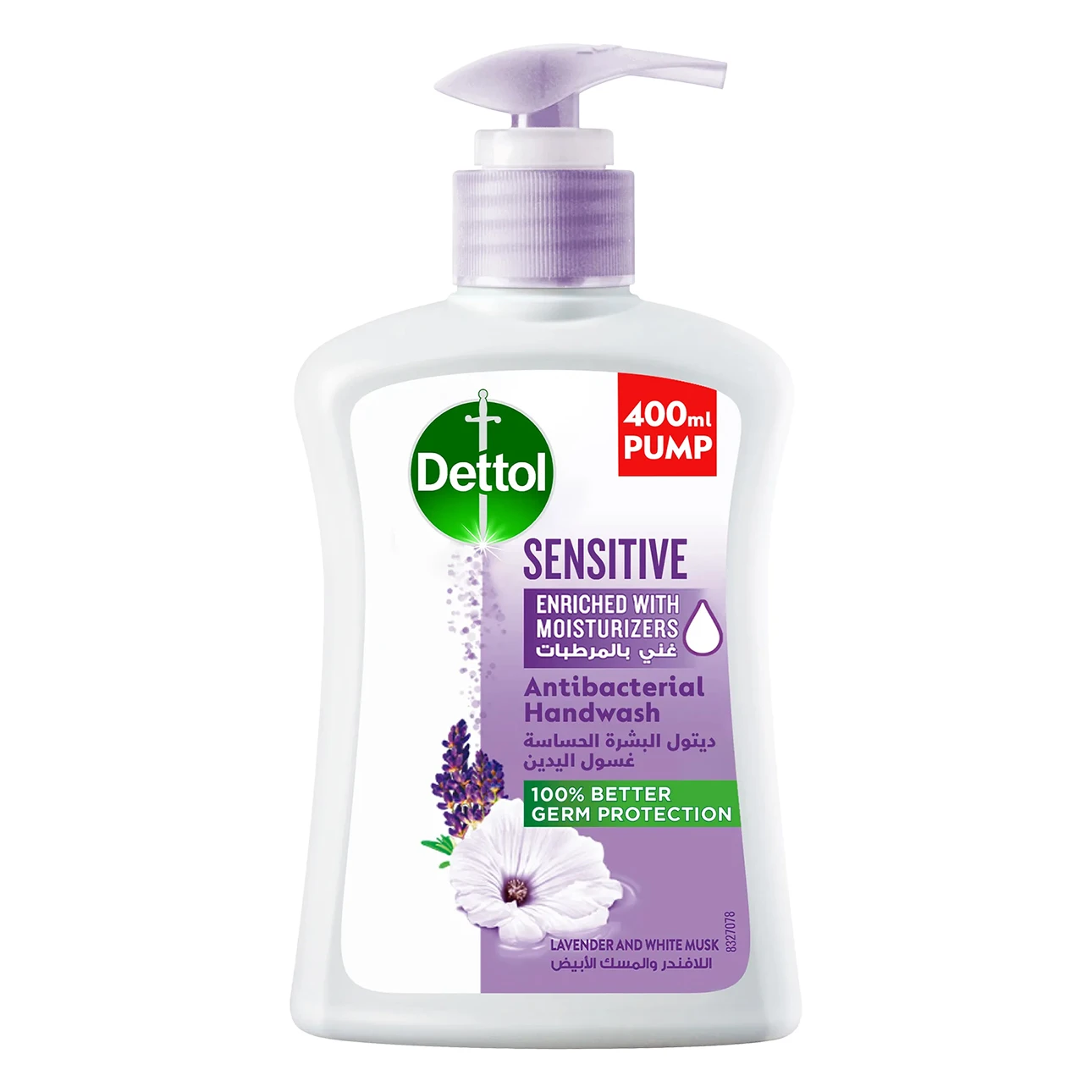 Dettol Sensitive Antibacterial Liquid Hand Wash Lavender & White Musk 400 ml