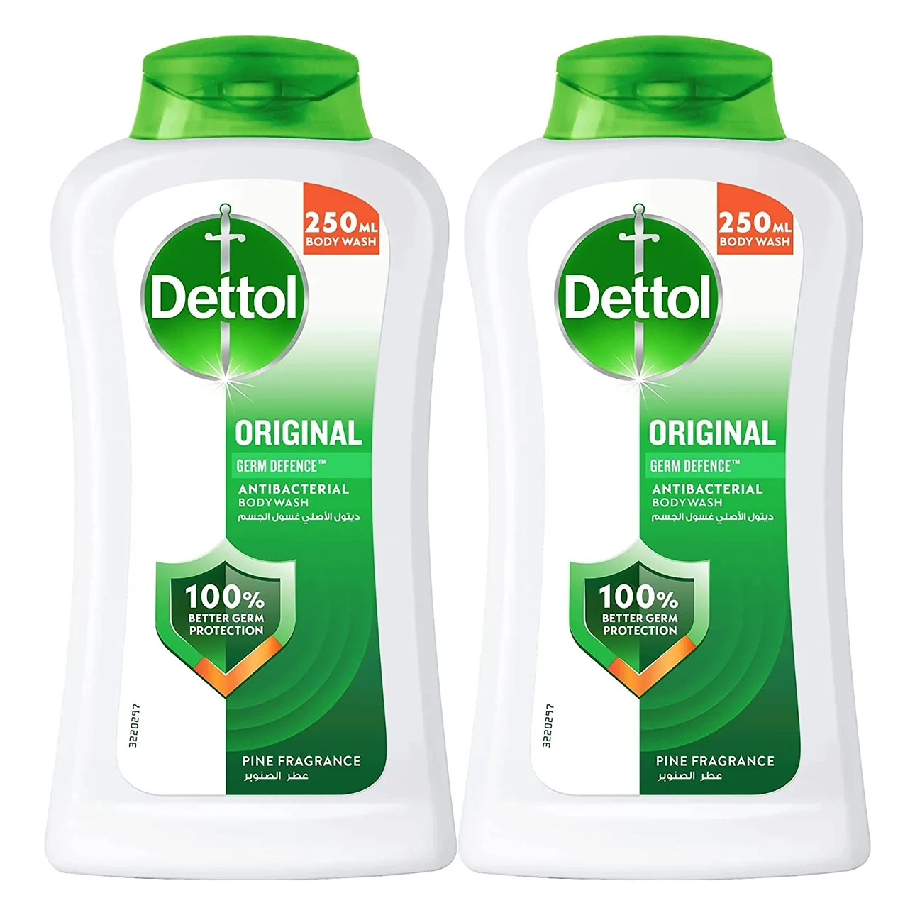 Dettol Original Showergel and Bodywash For Effective Germ Protection 250 ml Twin Pack 
