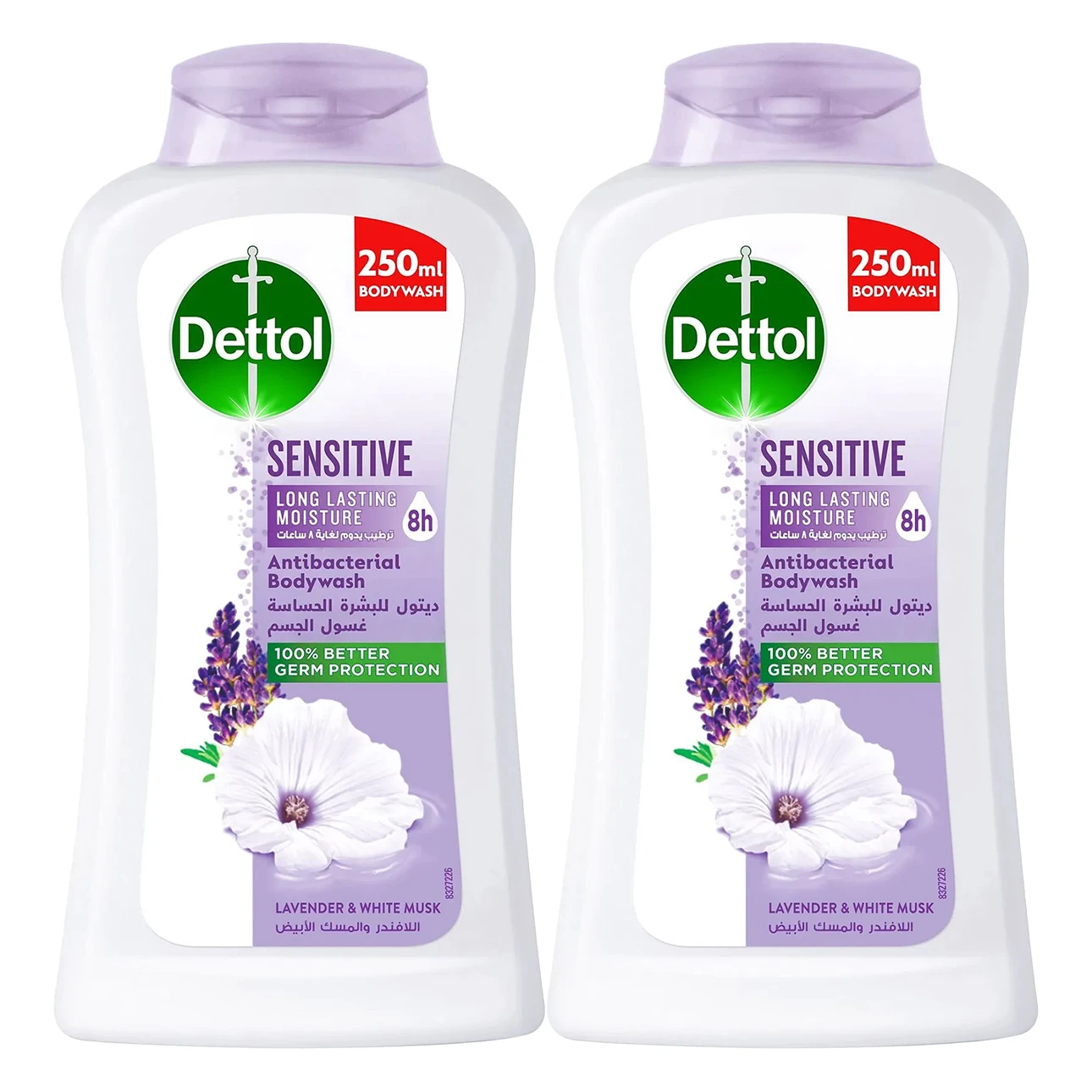 Dettol Sensitive Showergel & Bodywash Lavender & White Musk 250ml Pack Of 2 