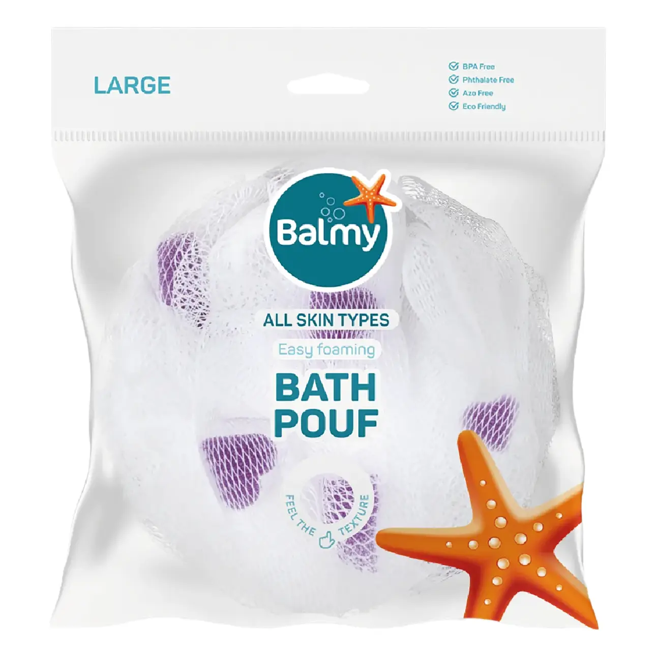 Balmy Bath Pouf Large Multi Color - view 1