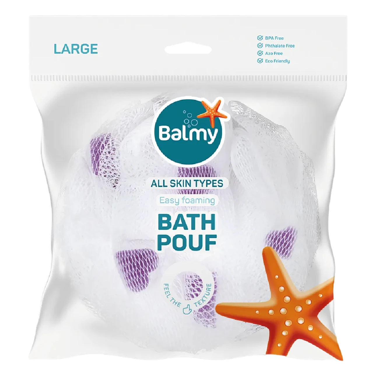 Balmy Bath Pouf Large Multi Color