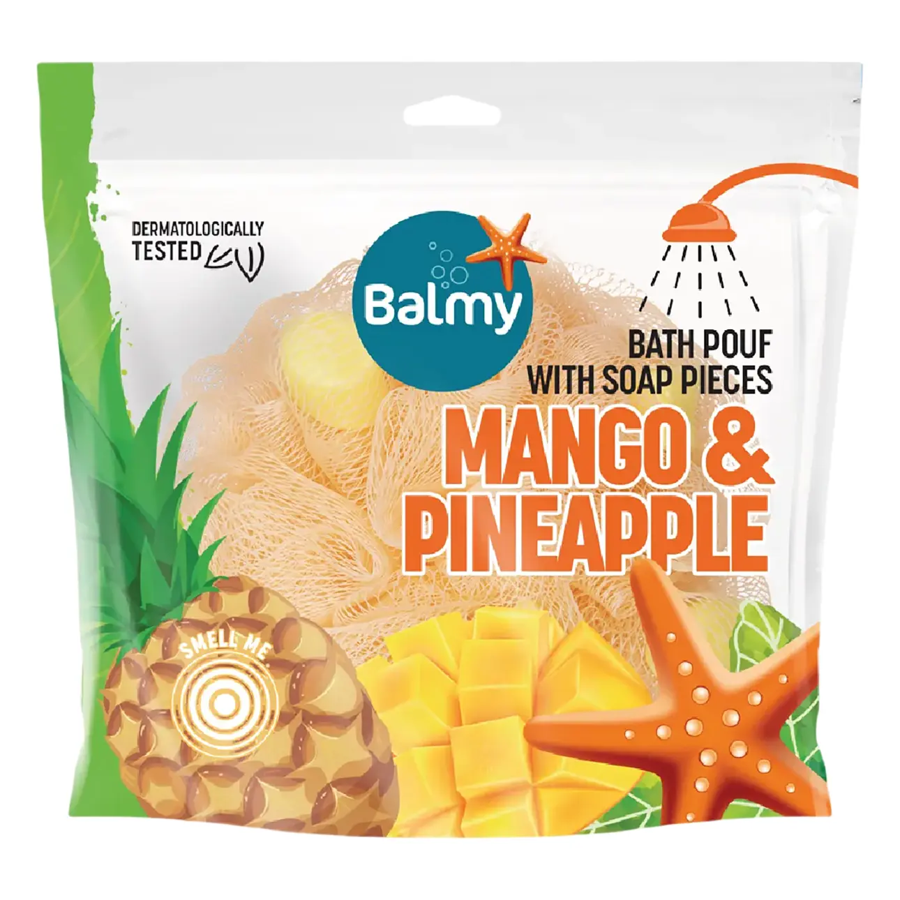Balmy Bath Pouf with Mango And Pineapple Soap - view 1