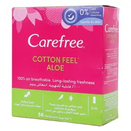 Carefree Pantyliners Cotton Aloe S/M 56 Sheets