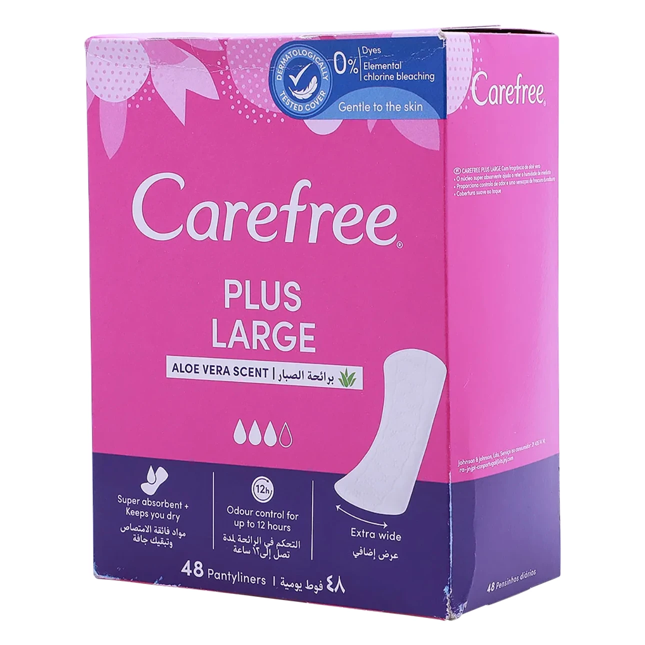Carefree Panty Liners Plus With Aloe Vera - 48 Pads