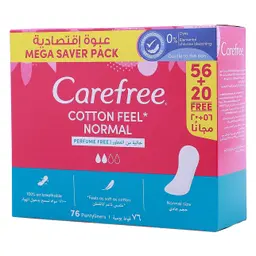 Carefree Pantyliners Cotton 76 Pads