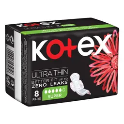 Kotex Ultra Thin Pads Super Size Sanitary with Wings 8  Pads