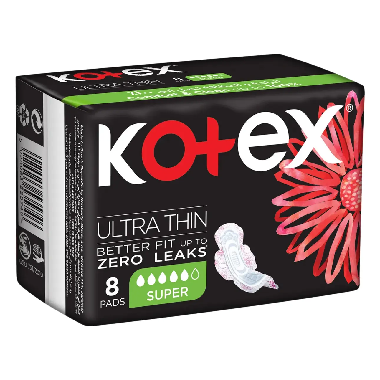 Kotex Ultra Thin Pads Super Size Sanitary with Wings 8  Pads - view 1