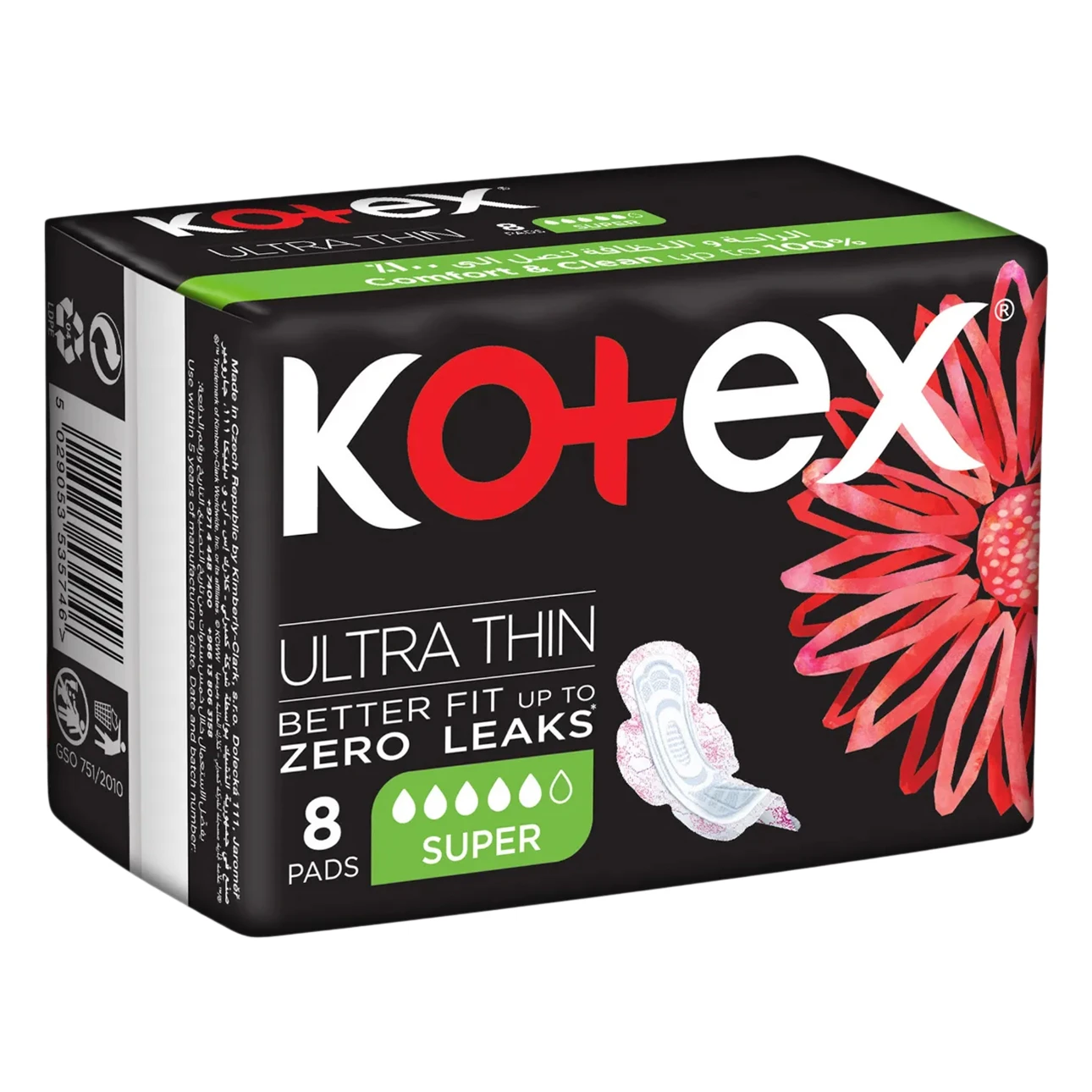 Kotex Ultra Thin Pads Super Size Sanitary with Wings 8  Pads