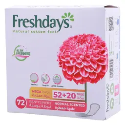 Sanita Freshdays Panty Liner Normal Scented 52 Pads+20 Pads Free