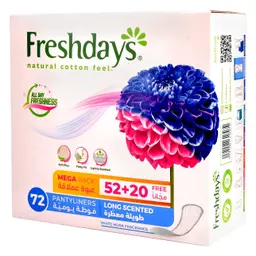 Sanita Freshdays Panty Liner Long Scented 52 Pads+20 Pads Free