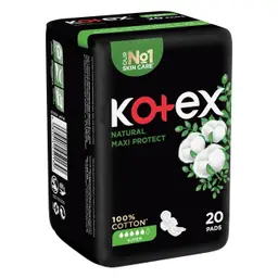 Kotex Natural Maxi Protect Thick Pads Super Size with Wings 20 Pads
