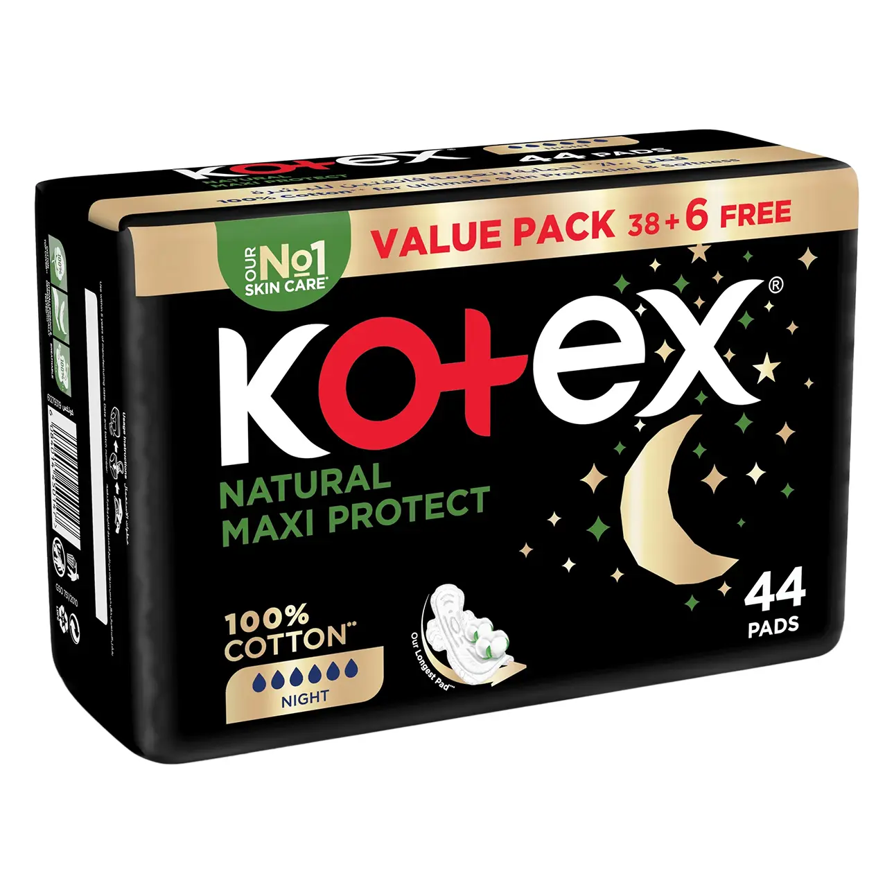 Kotex Natural Maxi Protect Thick Pads Sanitary Pads with Wings 44 Sanitary Pads - view 1