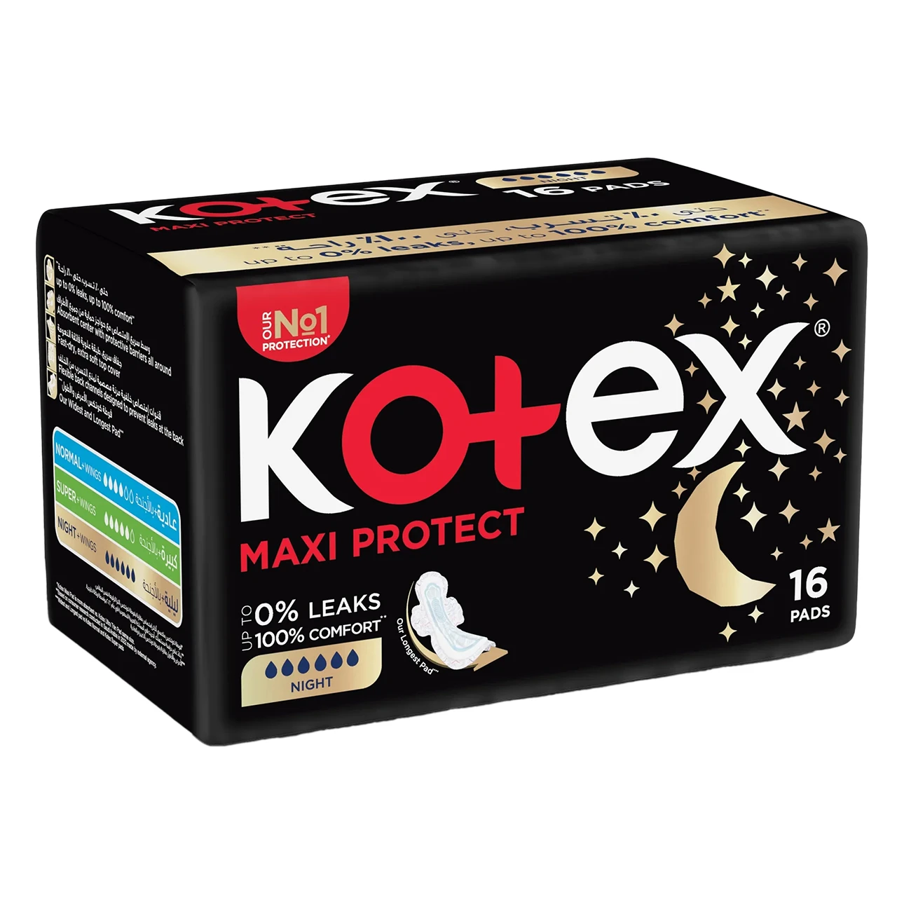 Kotex Maxi Protect Thick Pads with Wings 16 Pads