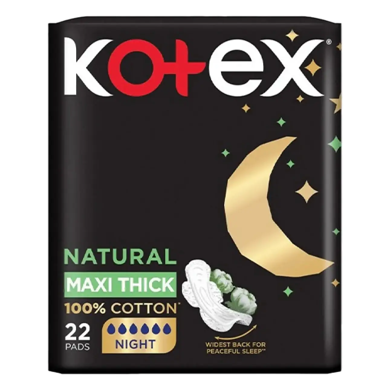 Kotex Natural Maxi Protection Night 100% Cotton 22'S - view 1