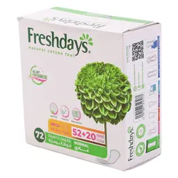 Sanita Freshdays Panty Liner Normal 52 Pads+20 Pads Free