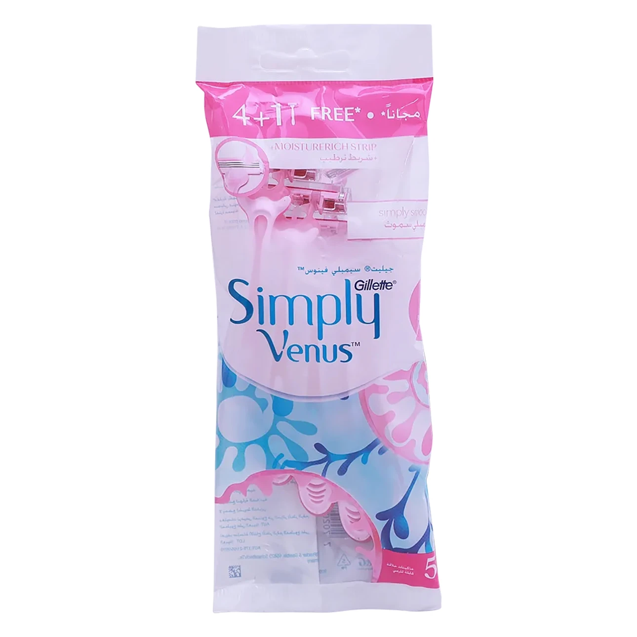 Gillette Simply Venus 3 Blade Razor For Women 4 + 1 Free