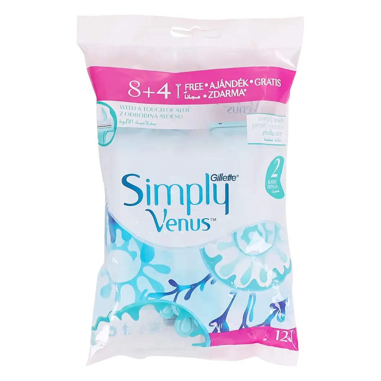 Gillette Simply Venus Shaver 2 Blade Razor For Women 8 + 4 Free - view 1