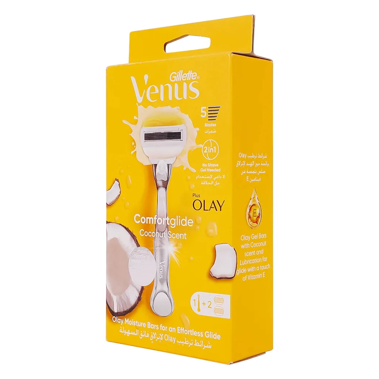 Gillette Venus Comfortglide Coconut 1 Razor + 2 Razor Cartridges