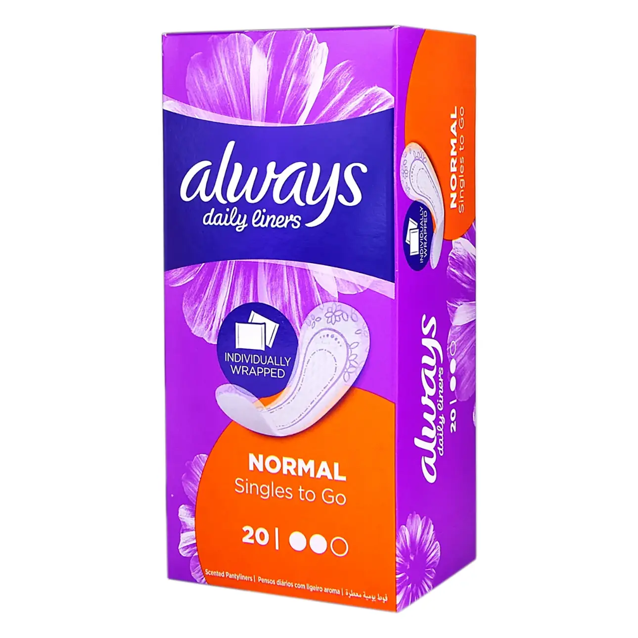 Always Daily Liners Comfort Protect Individually Wrapped 20 pads - view 1