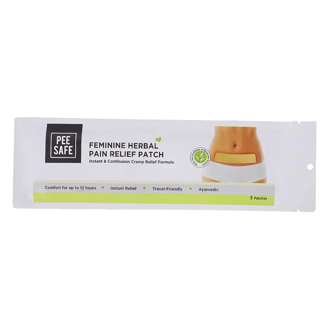 Peesafe Feminine Herbal Period Pain Relief Patches Lasts 12 Hours 5 Patches - view 1
