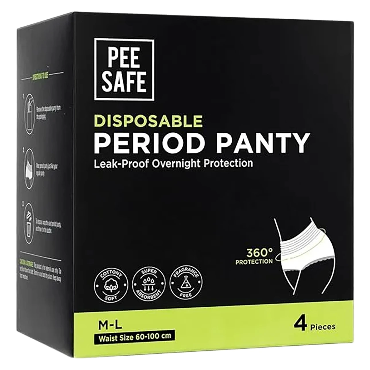 PeeSafe Disposable Period Panties M-L size 4 Panties 