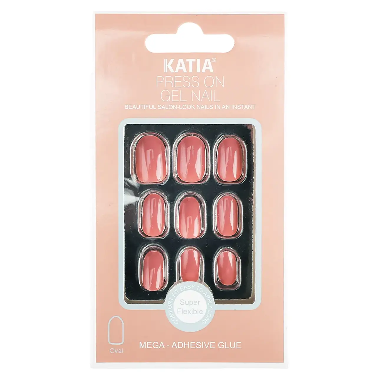 Katia Gorgeous Press On Nails Shine Nude Pink 25 - view 1