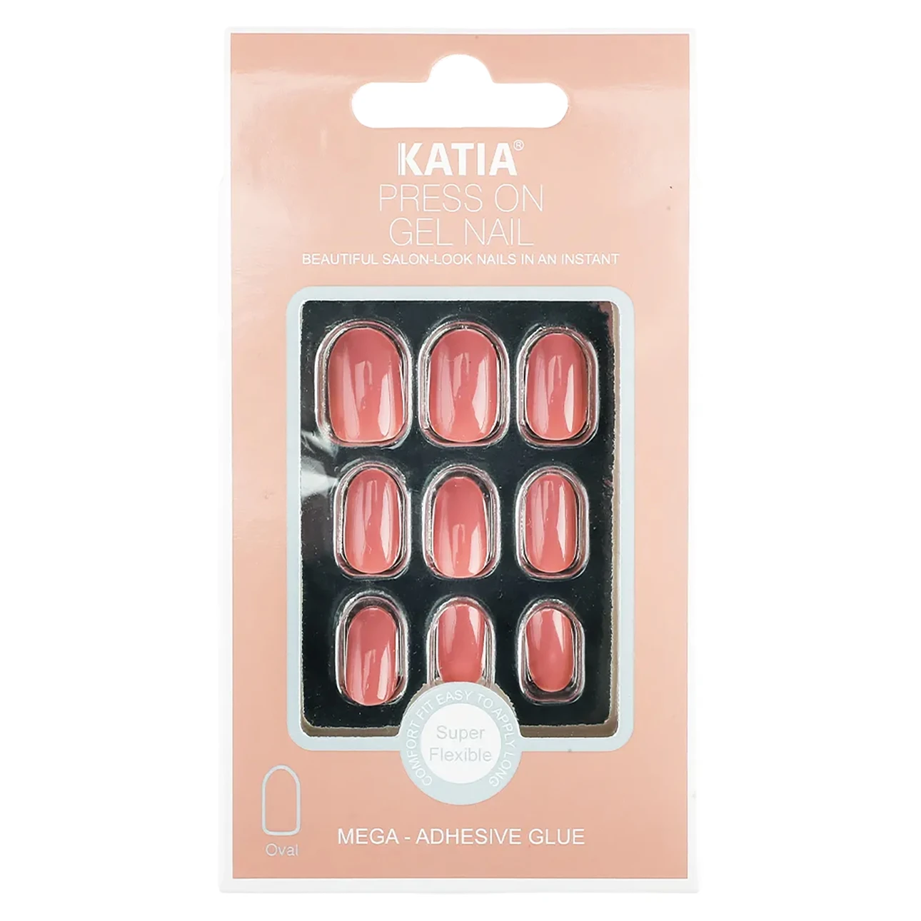 Katia Gorgeous Press On Nails Shine Nude Pink 25