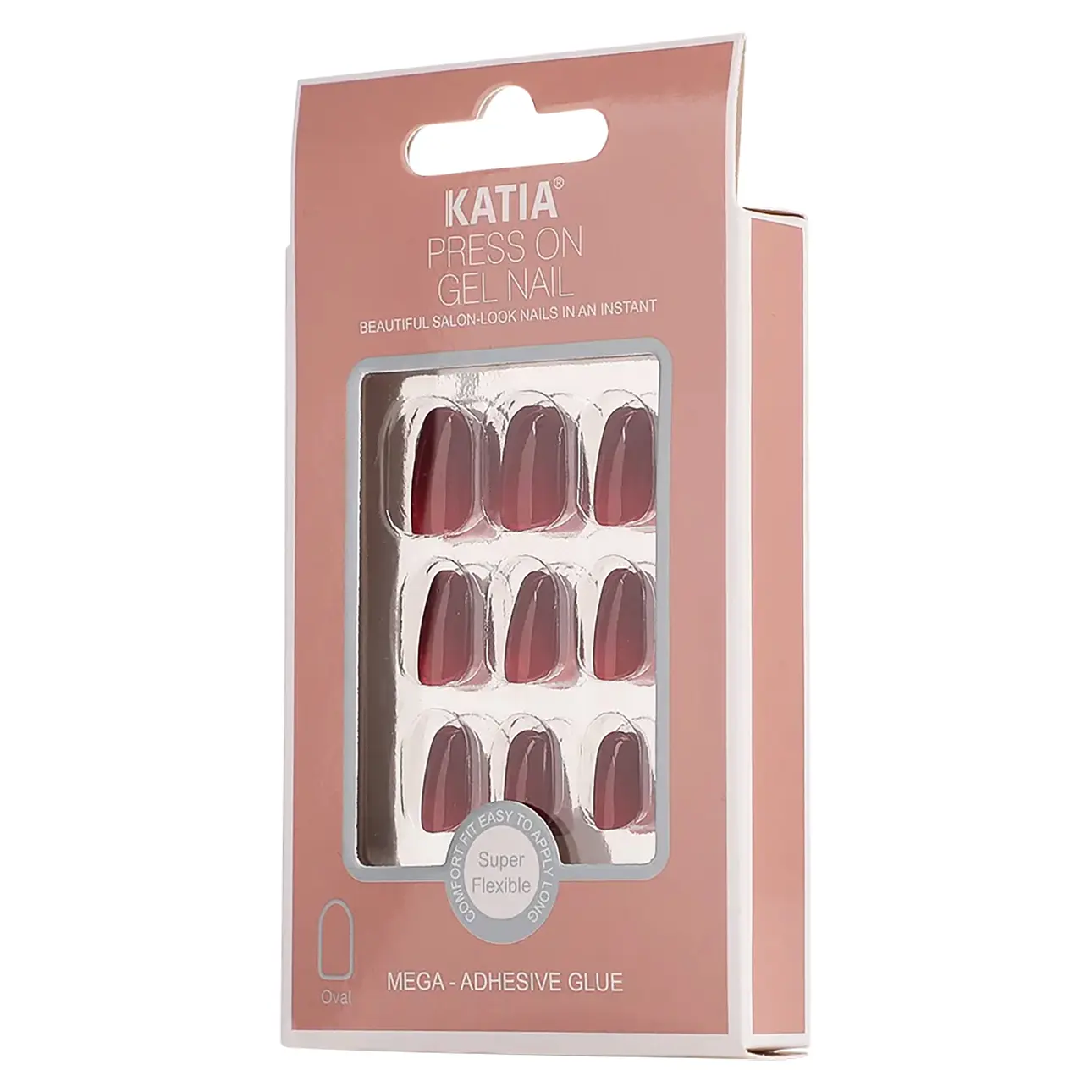 Katia Gorgeous Press On Nails Shine Dark Red 22 - view 1