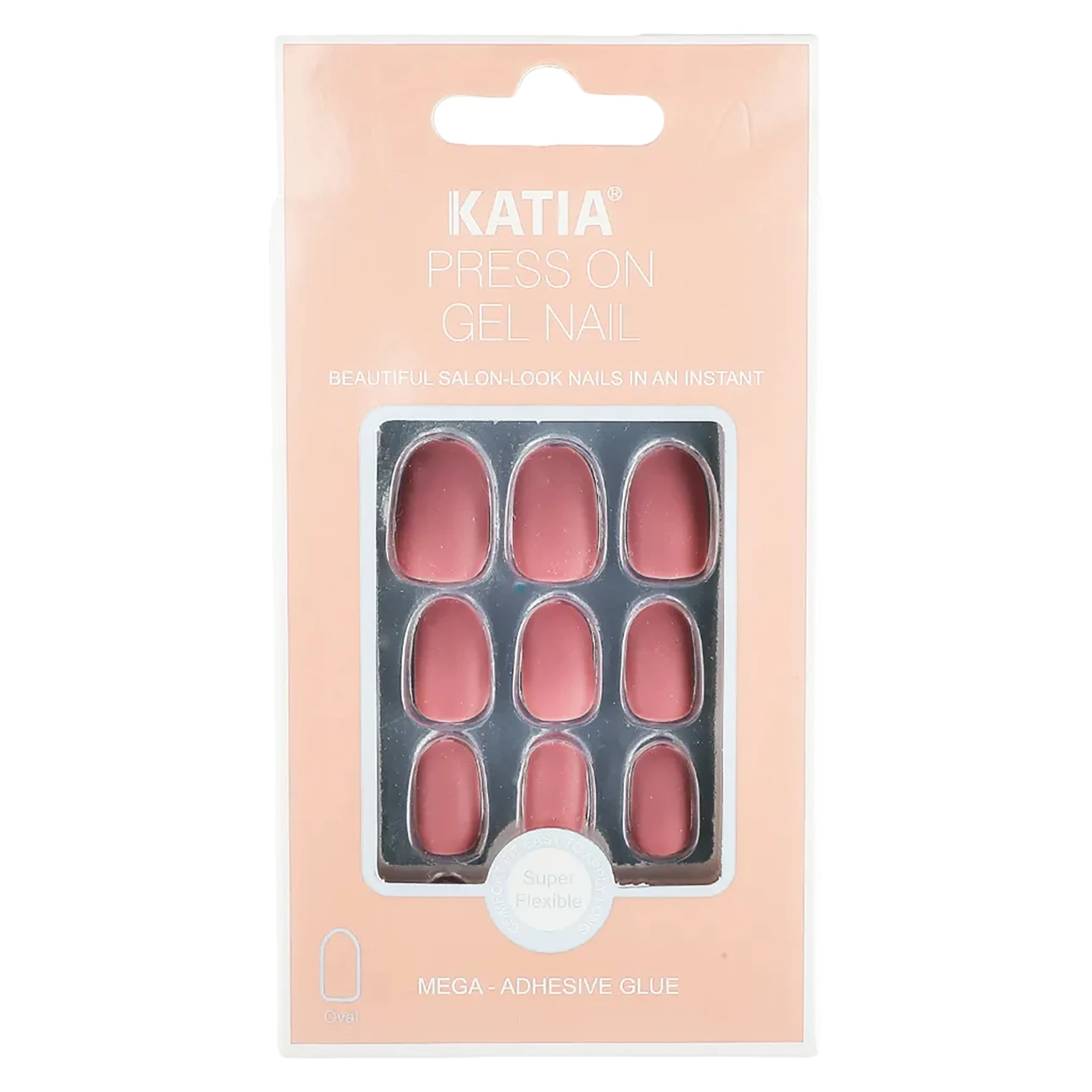 Katia Press On Gel Nail Oval Matte Light Pink 11