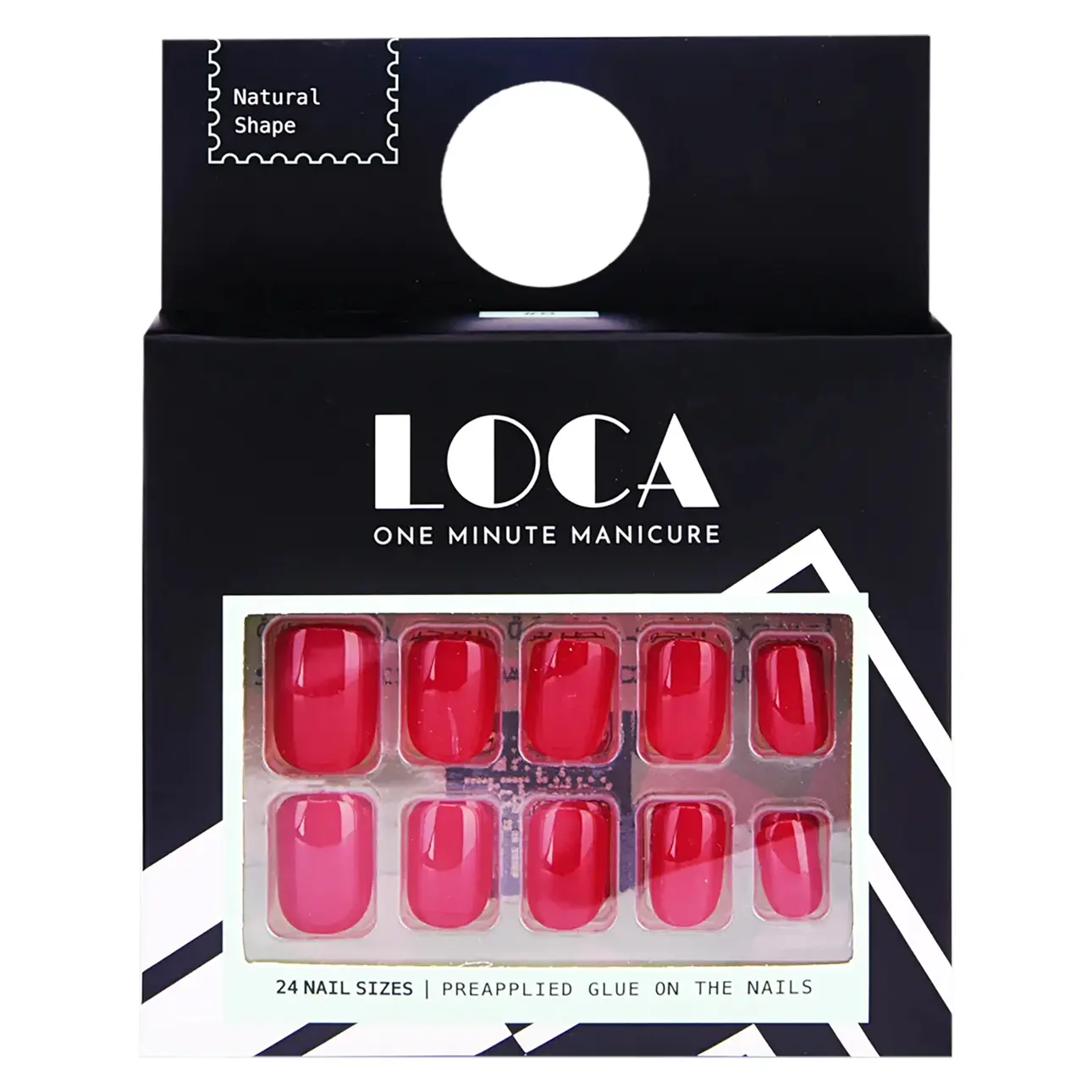 Loca Press On Nails Red Natural Shape - view 1