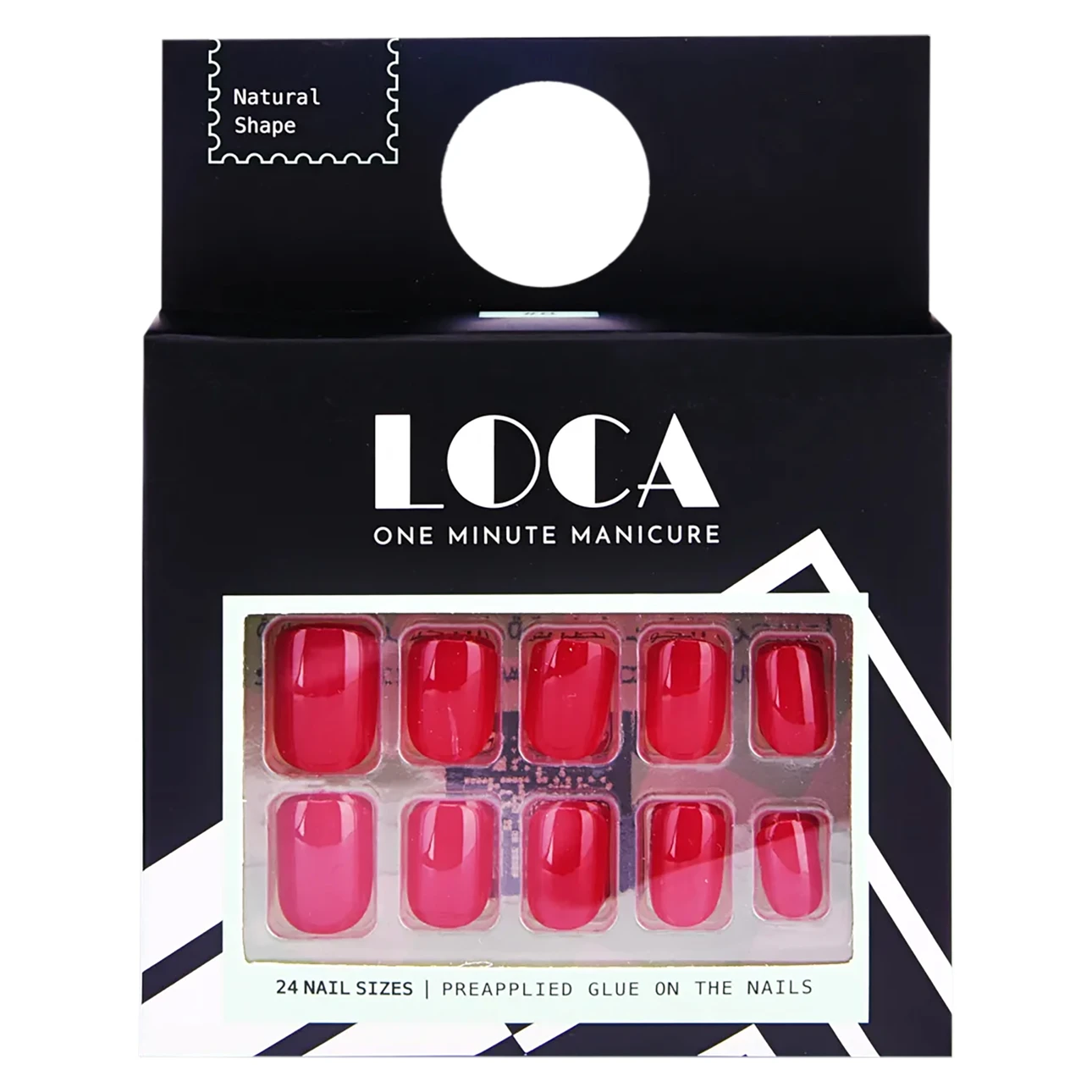 Loca Press On Nails Red Natural Shape
