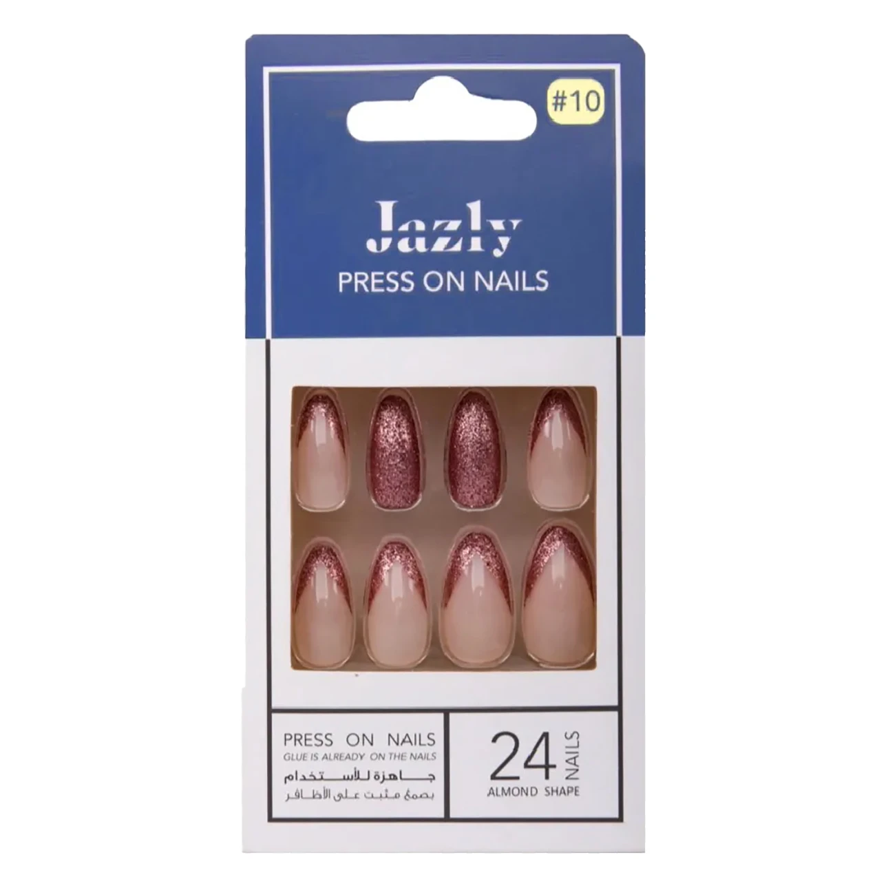 Jazly Press on Nail Glittery Pink