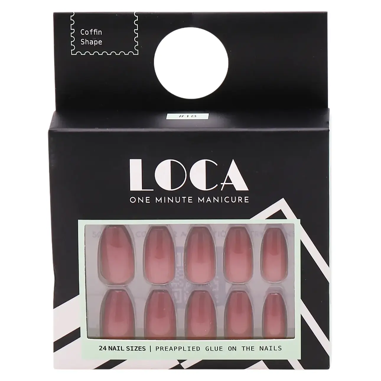 Loca Ready Nails Ombre Colour Coffin Shape - view 1