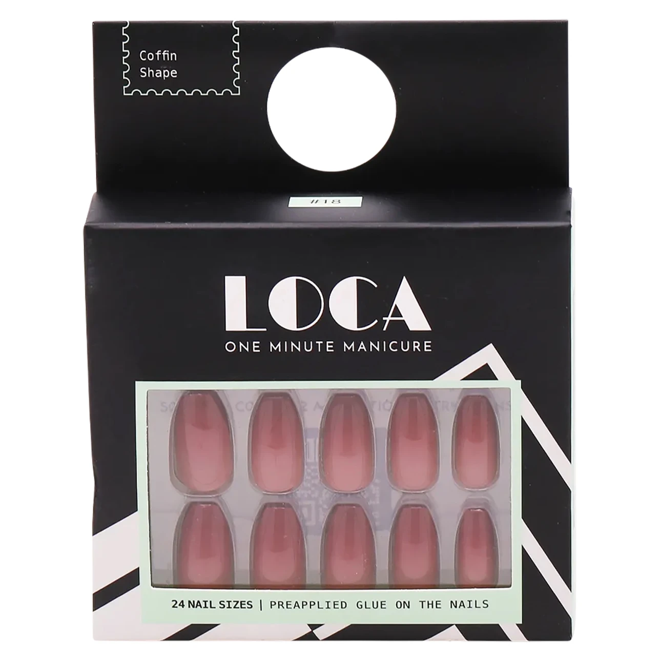 Loca Ready Nails Ombre Colour Coffin Shape