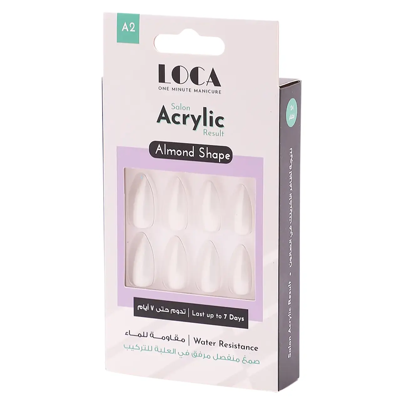 Loca Acrylic Nails A2-Almond Shape White Pearl Color - view 2