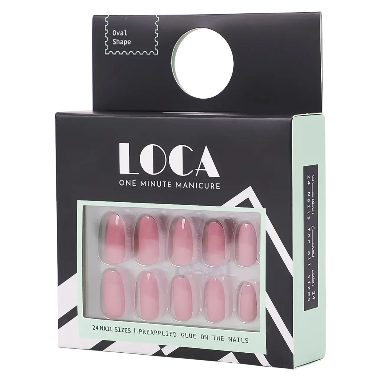Loca Press On Nails Oval Shape Pink Nude M30  - view 2