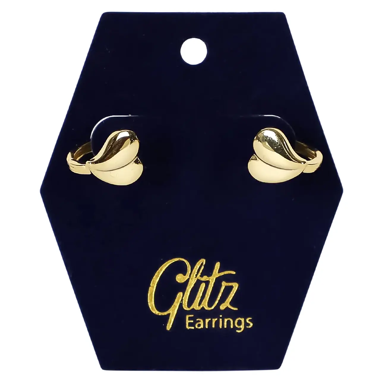 Glitz Heart Gold Plated Earrings 18K - view 2