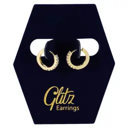Glitz Diamond Circle Gold Plated Earrings 18K