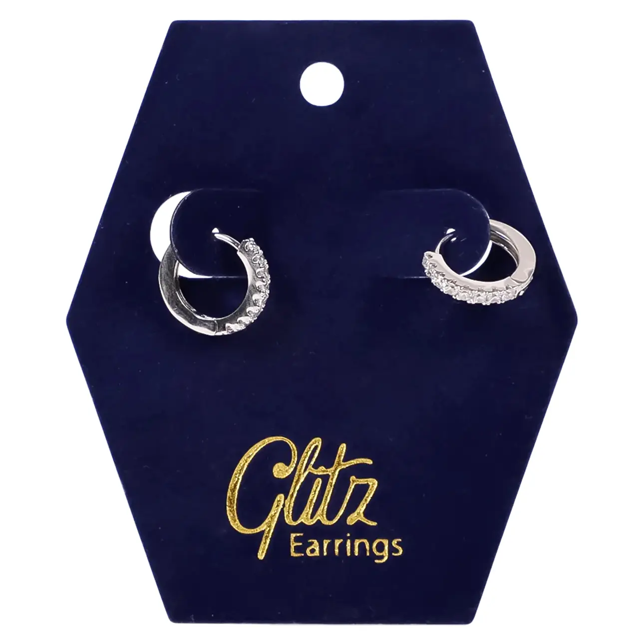 Glitz Diamond Circle Earring Silver  - view 2